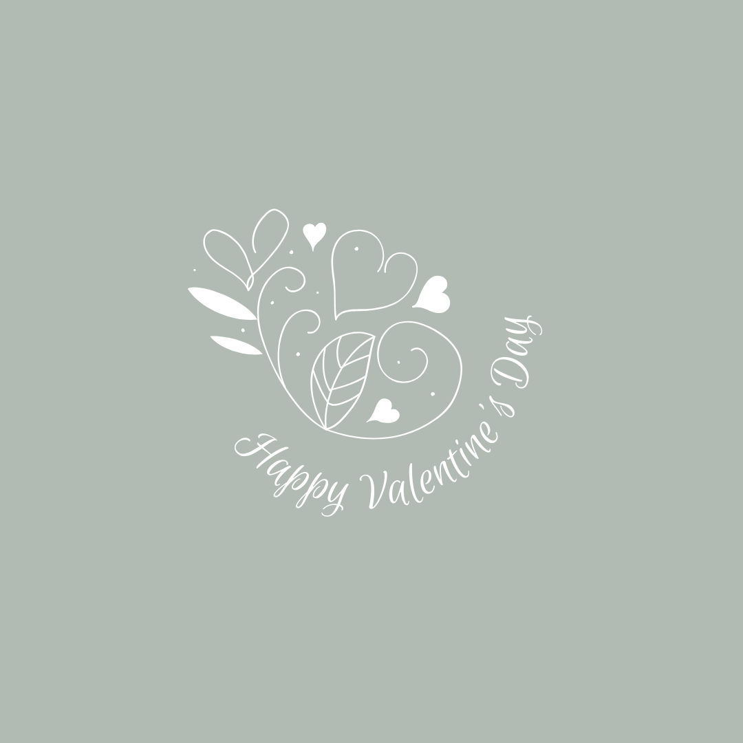 Green Happy Valentines LOVE Card