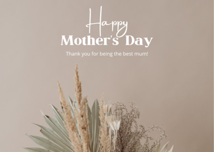 Brown Floral Happy Mothers Day