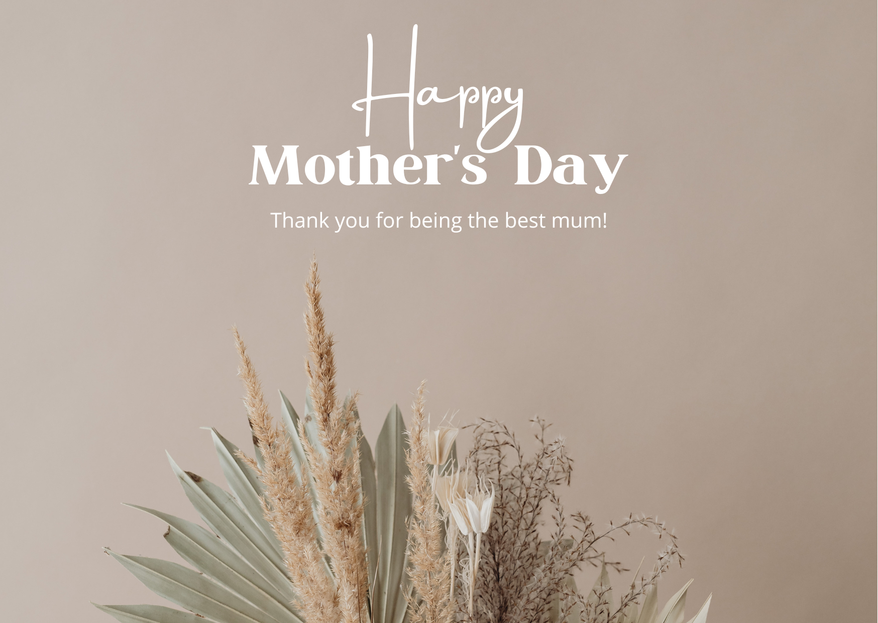 Brown Floral Happy Mothers Day