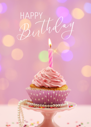 Pink Cupcake Happy Birthday