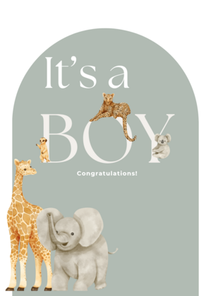 Zoo- Its a Boy Card