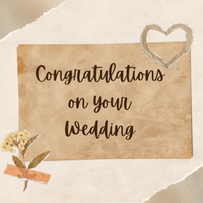 Beige Congrats on your Wedding