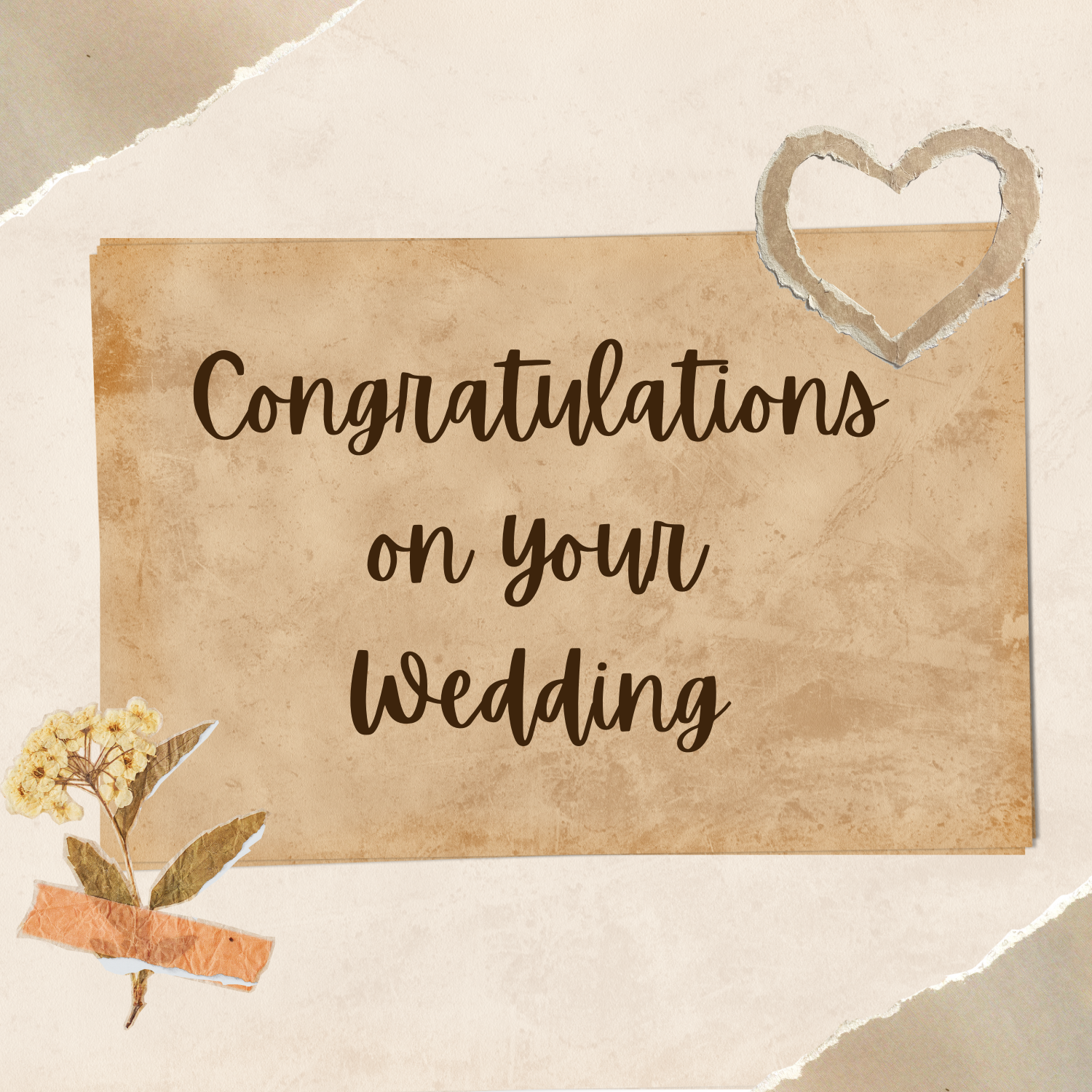 Beige Congrats on your Wedding