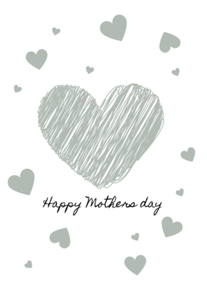 Green Hearts Mothers Day Card