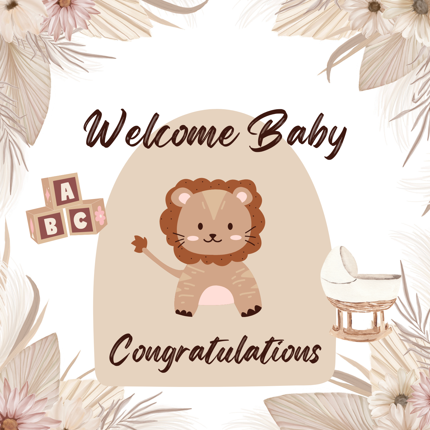 Welcome Baby- Lion Card