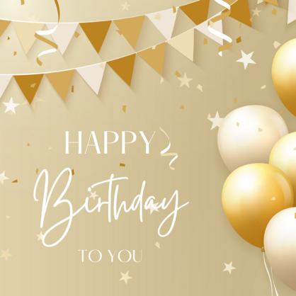 Gold Flags- Happy Birthday To You