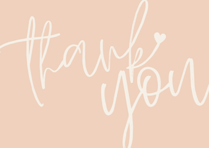 Pastel Pink Thank You