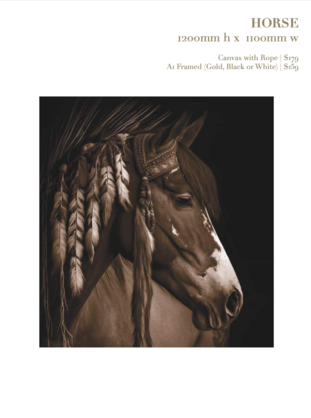 HORSE & FEATHER ROPED CANVAS