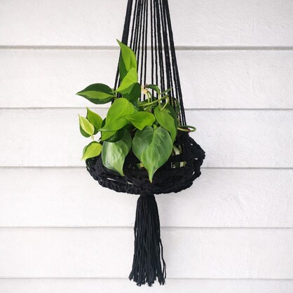 Macrame Plant Hanger - Black