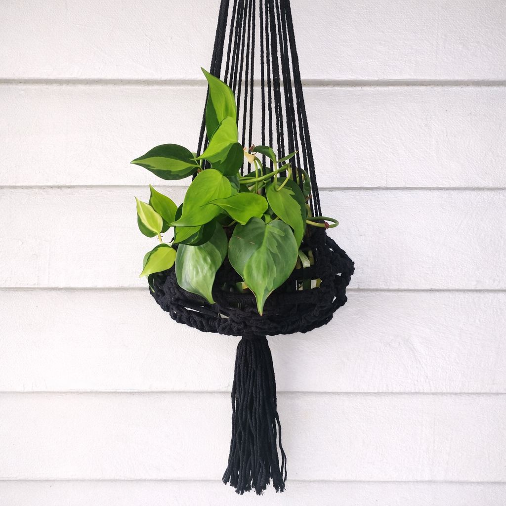 Macrame Plant Hanger - Black