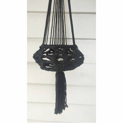 Macrame Plant Hanger - Black