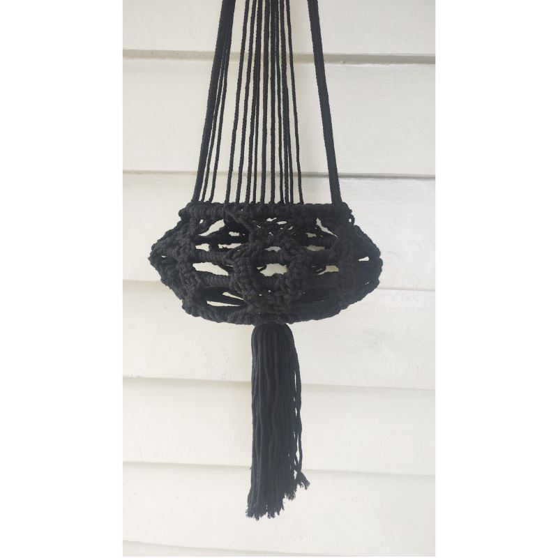 Macrame Plant Hanger - Black