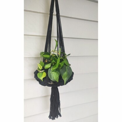 Macrame Plant Hanger - Black