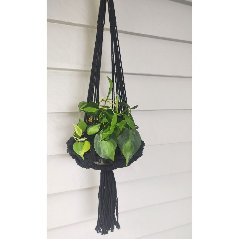 Macrame Plant Hanger - Black