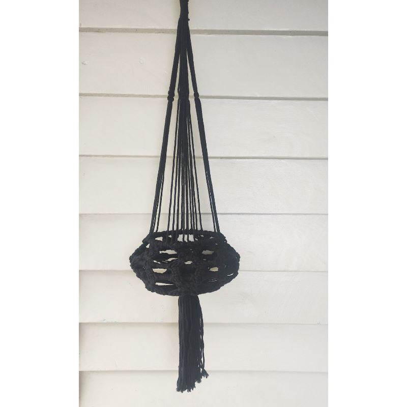 Macrame Plant Hanger - Black