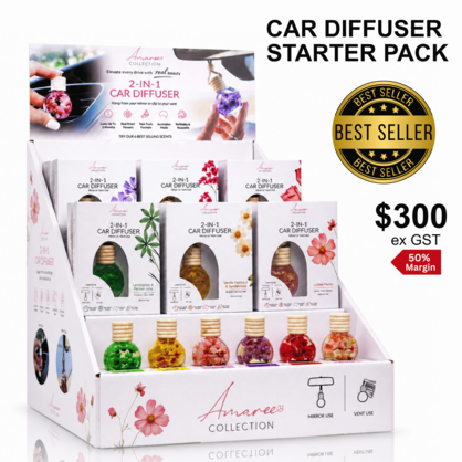 Car Diffuser Starter Bundle | Display, Testers & 6 Scents