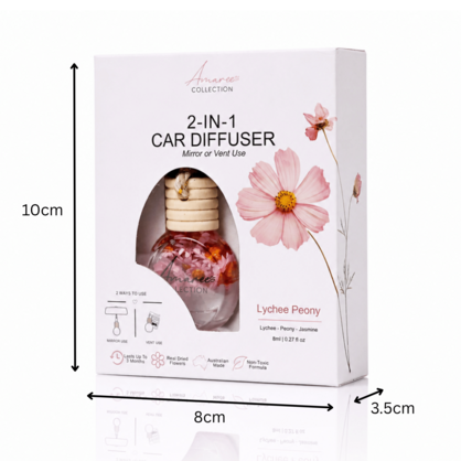 Car Diffuser 2-in-1 Australian Made | Lychee Peony