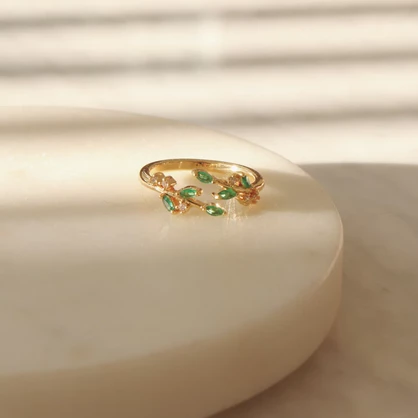 Adeline leaf ring