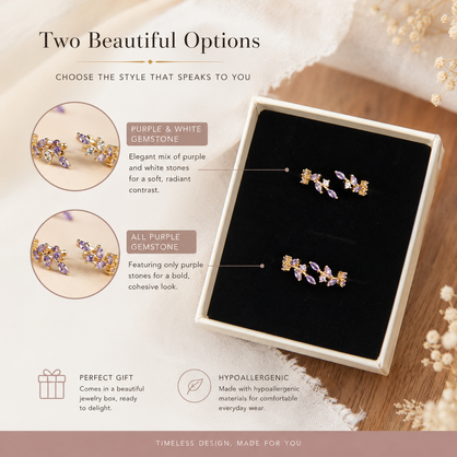 Adeline leaf ring (purple)