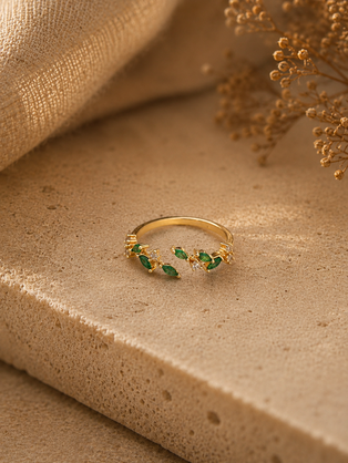 Adeline leaf ring (green)