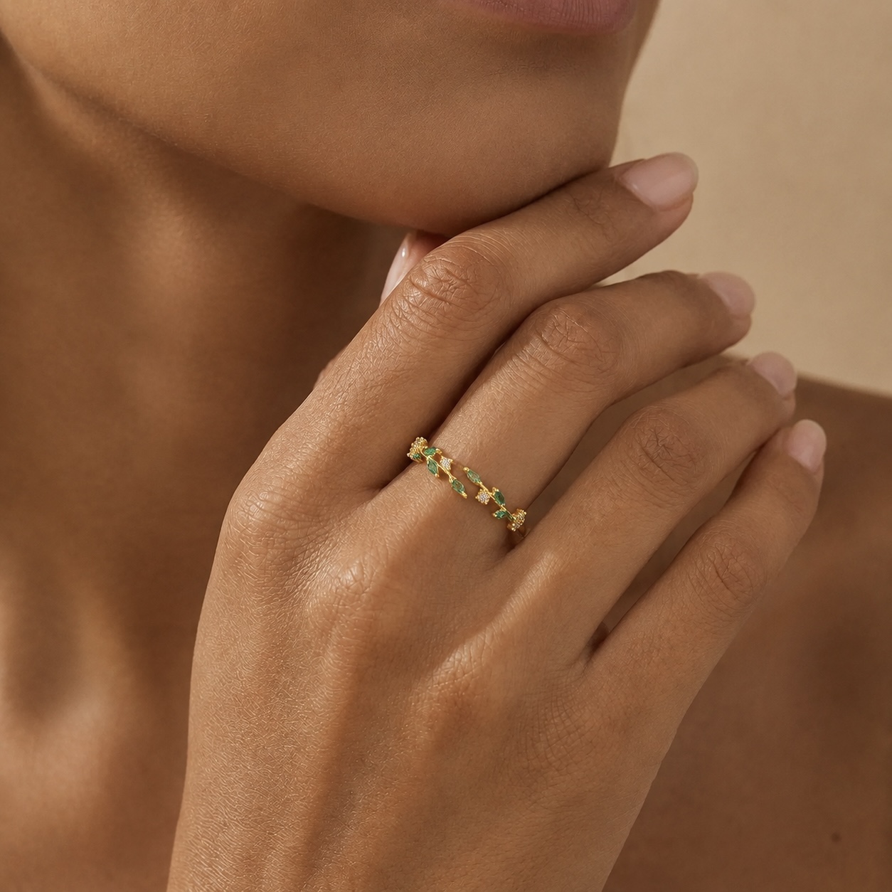Adeline leaf ring (green)