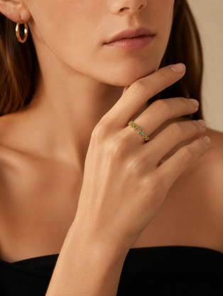Adeline leaf ring (green)
