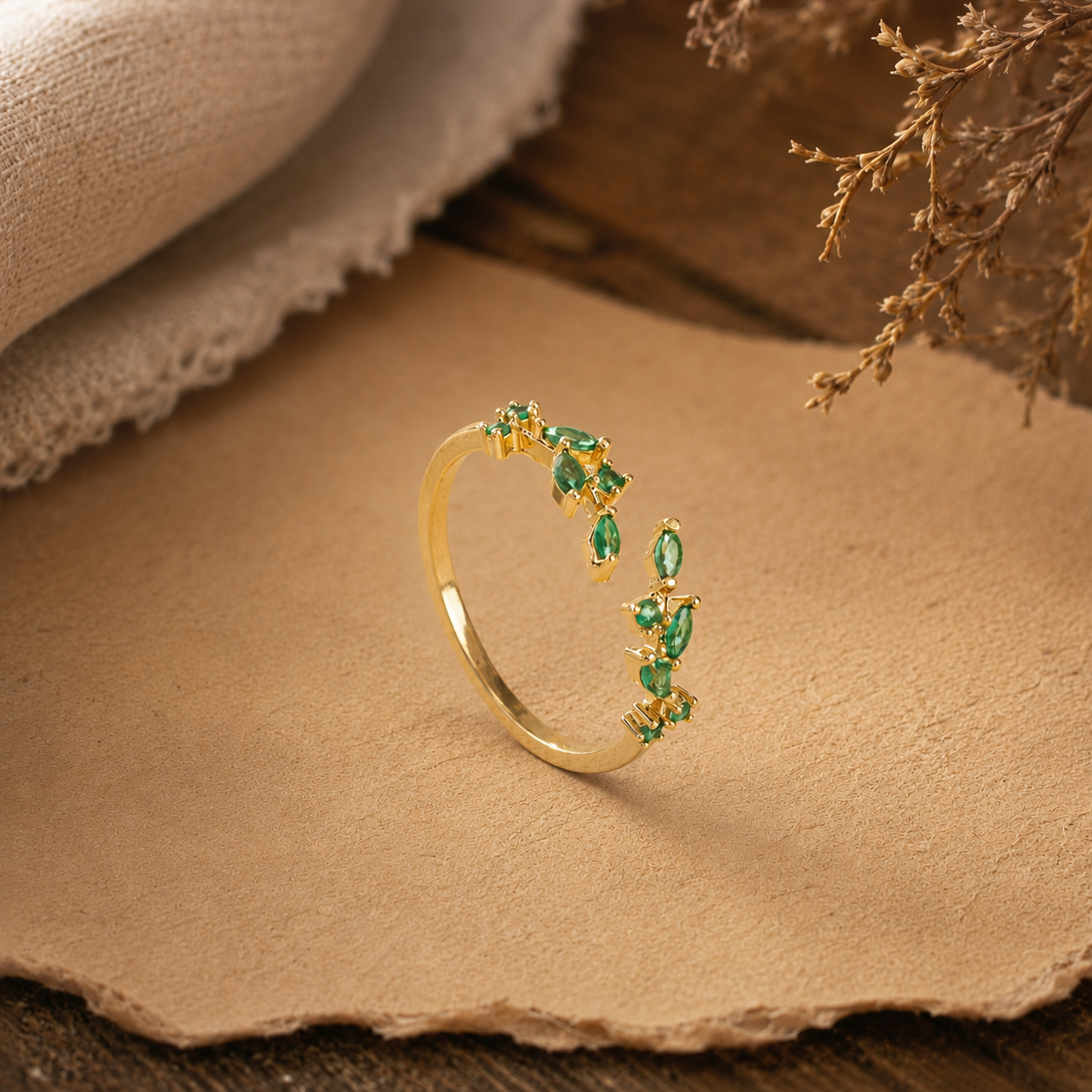 Adeline leaf ring (green)