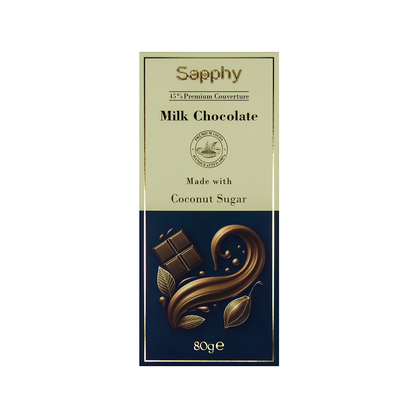 Sapphy Premium Milk Chocolate – 80g | Made with Coconut Sugar