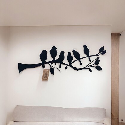 Metal wall art Birds on branch home decor