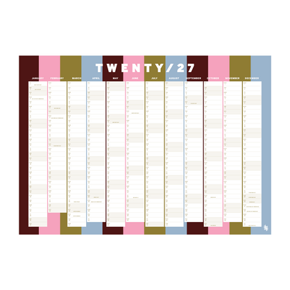 Iko Iko Wall Planner 2027 Bold Stripe