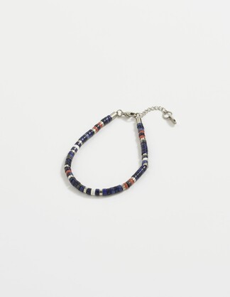 Savage - Multi Coloured Semi-Precious Stone & Stainless Steel Disc Bracelet