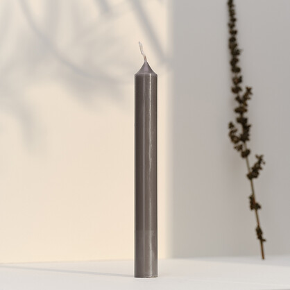 Dinner Candle 20cm Grey