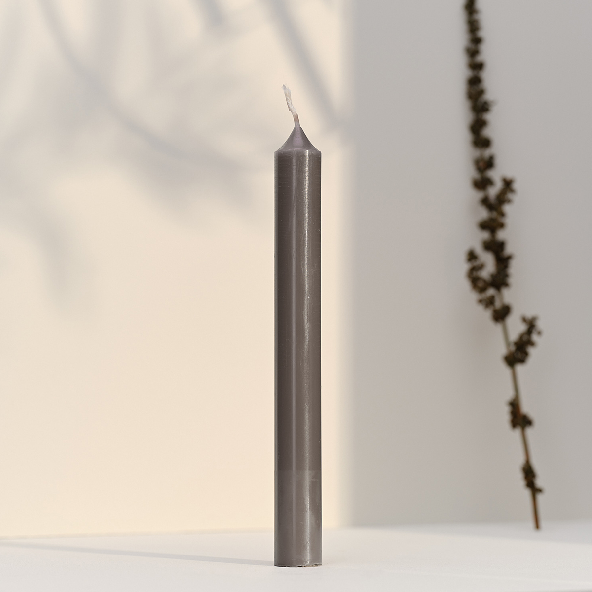 Dinner Candle 20cm Grey