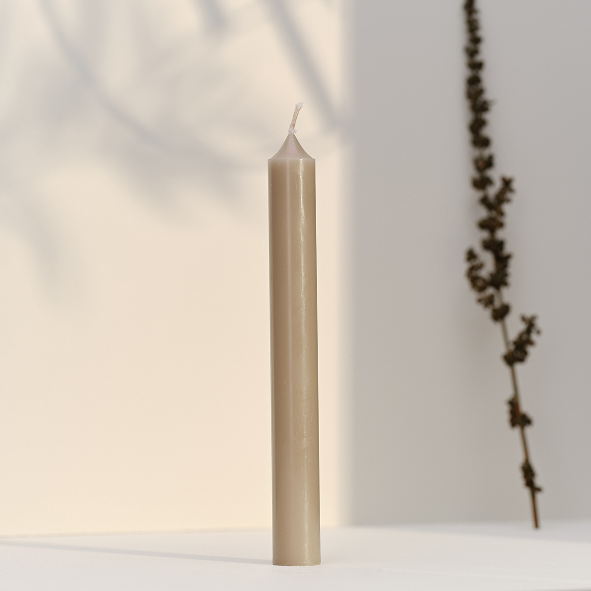 Dinner Candle 20cm Taupe