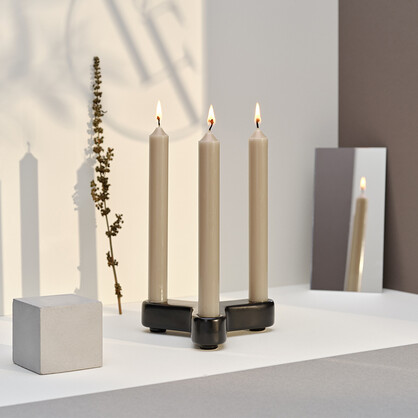 Dinner Candle 20cm Taupe