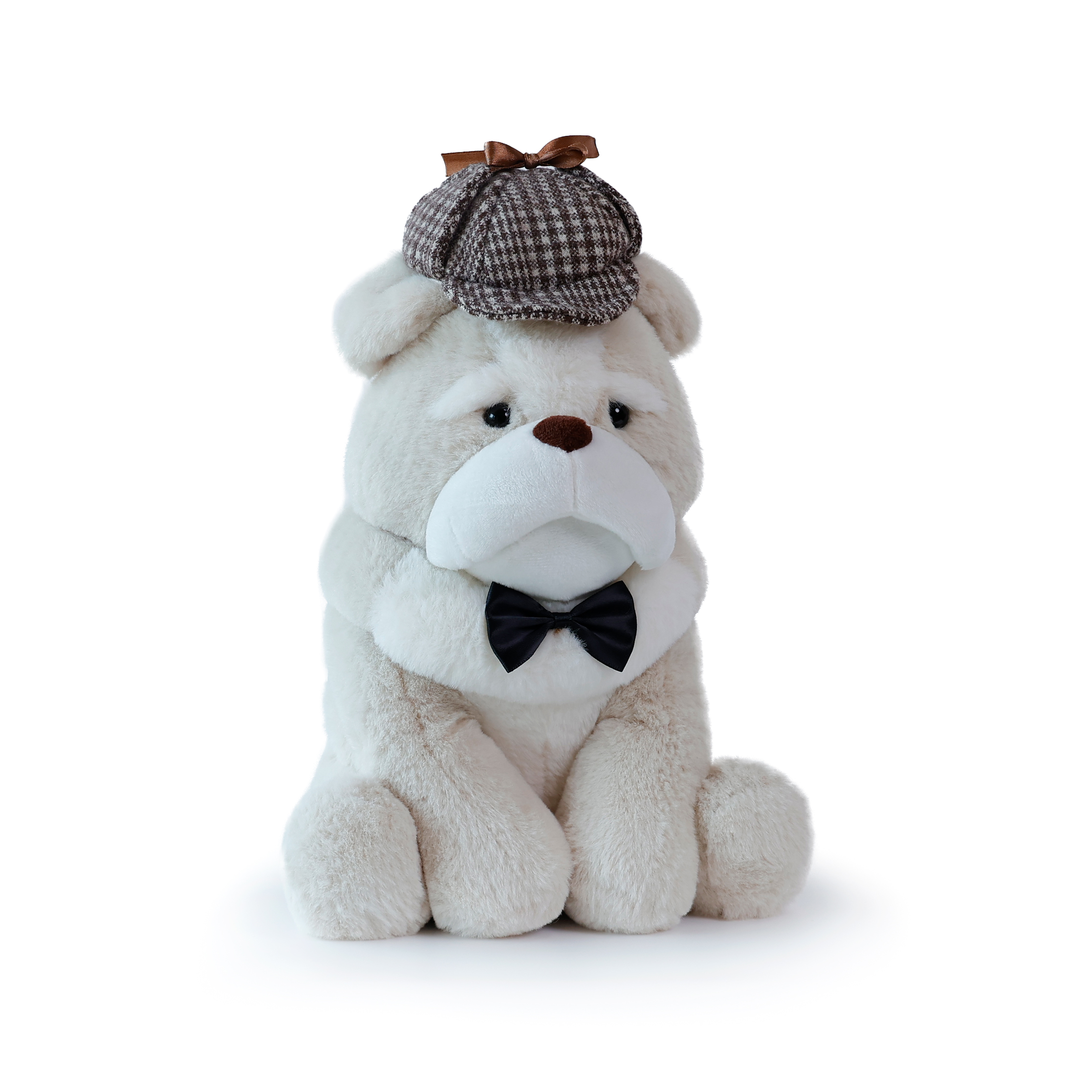 Boris Bulldog with Hat Soft Toy (Vegan Angora) 10"/ 26cm