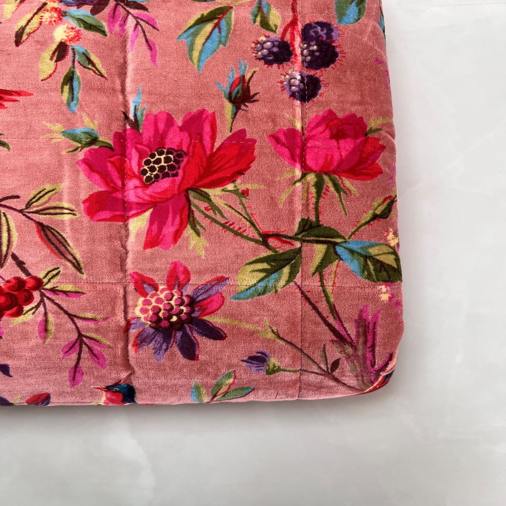 Dusty Pink Birds of Paradise Velvet Throw