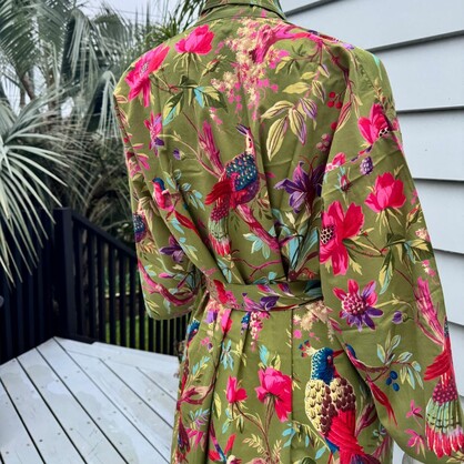 Paradise Kimono Robe Moss