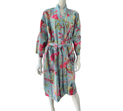 Paradise Kimono Robe Sky Blue