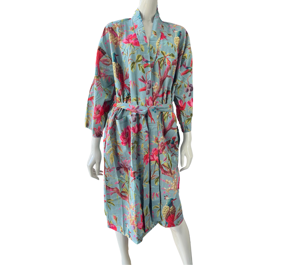 Paradise Kimono Robe Sky Blue