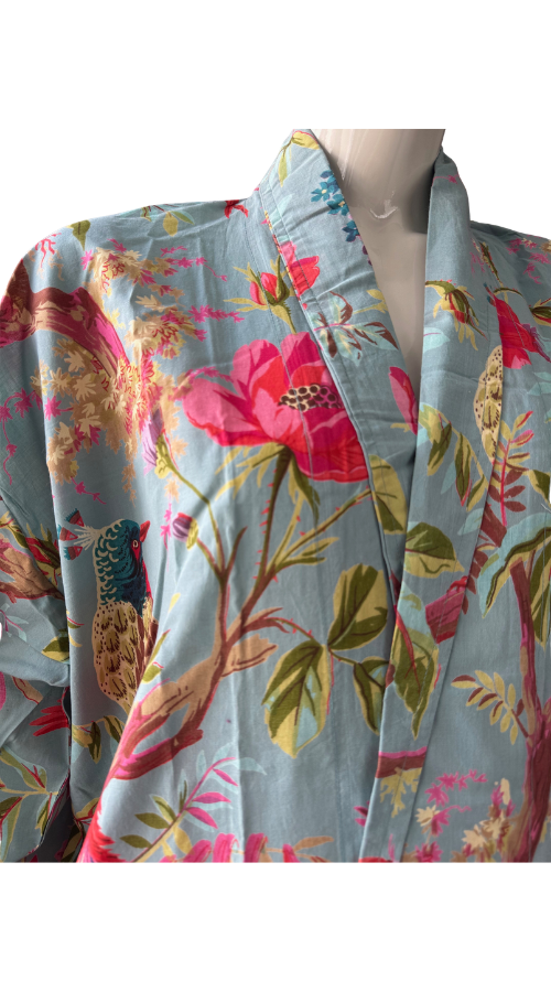 Paradise Kimono Robe Sky Blue