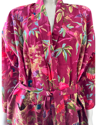 Paradise Kimono Robe Burgundy