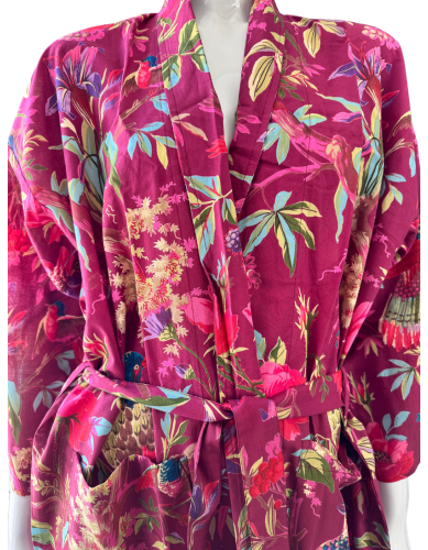 Paradise Kimono Robe Burgundy