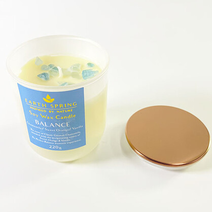 Earth Spring BALANCE Soy wax crystal candle 220g