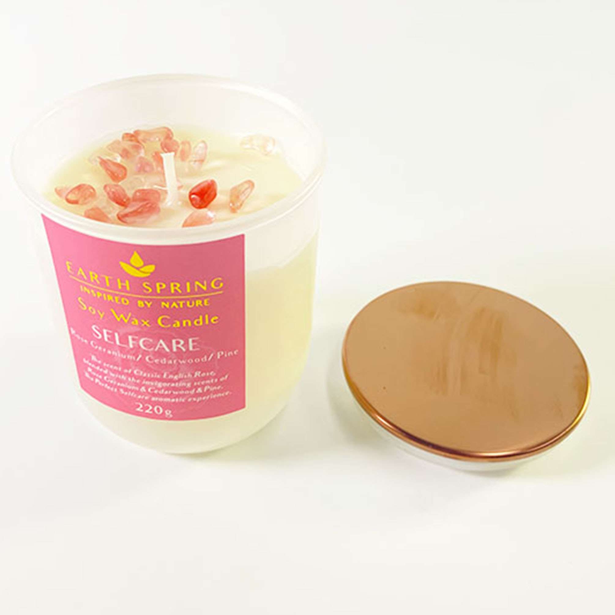 Earth Spring SELFCARE Soy wax crystal candle 220g
