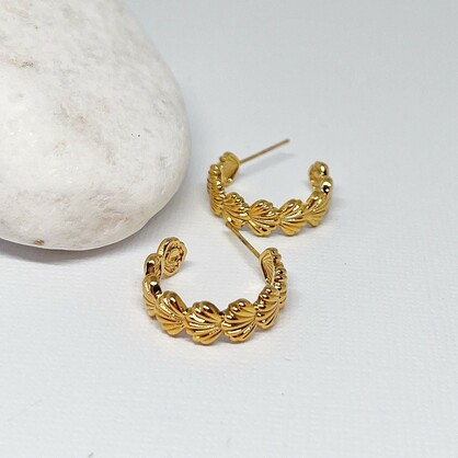 Clamshell Hoops | Gold
