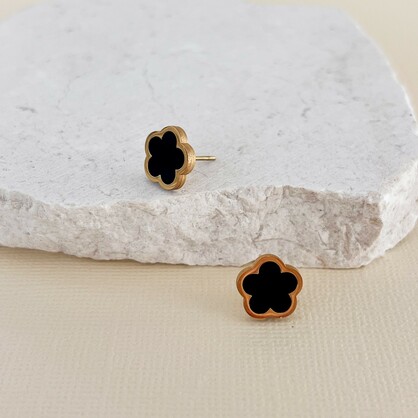 Maison Flower Earrings | Black