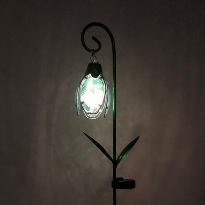 Set of 2 Hanging Glass Flower Solar Light