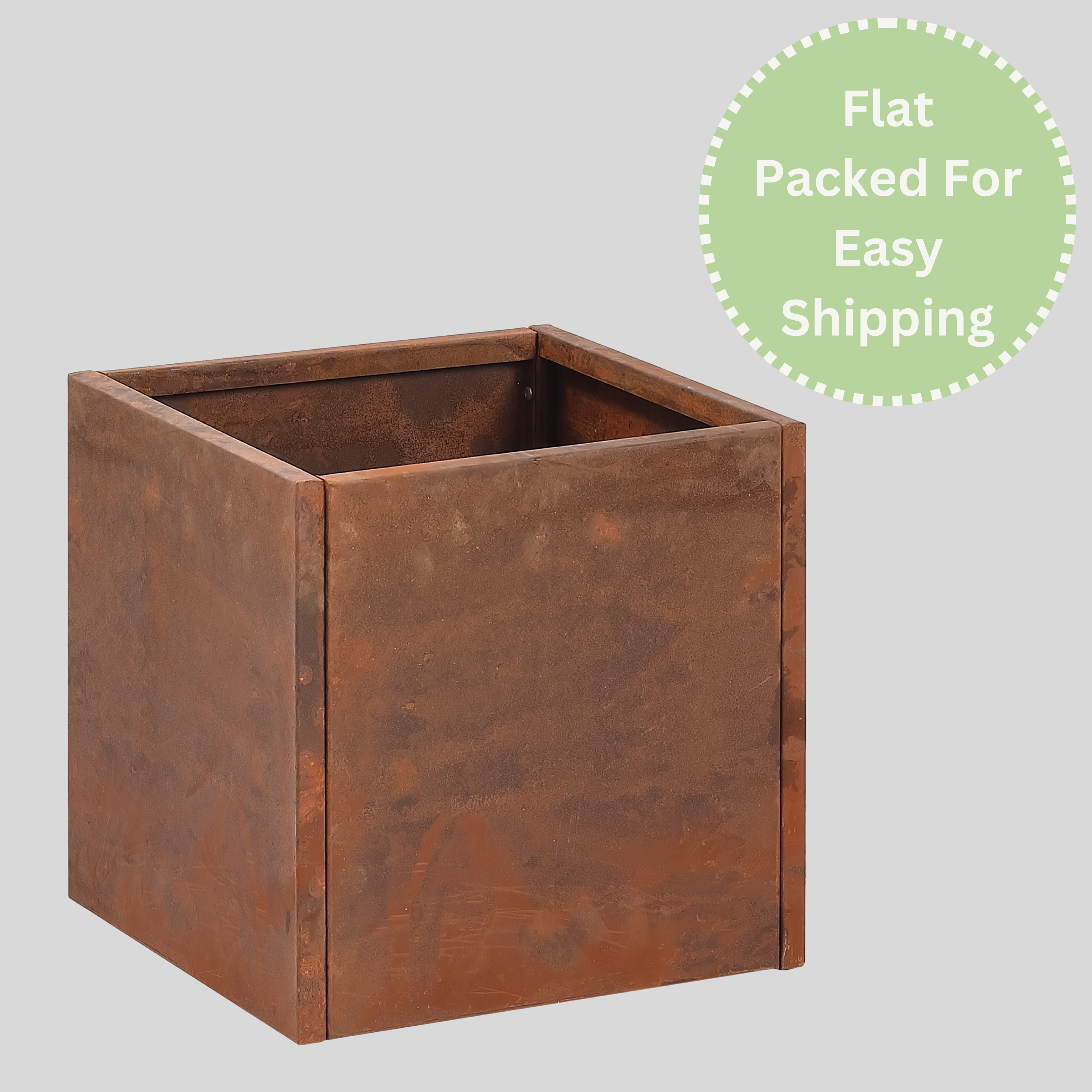 Flat Pack Square Corten Steel Planter