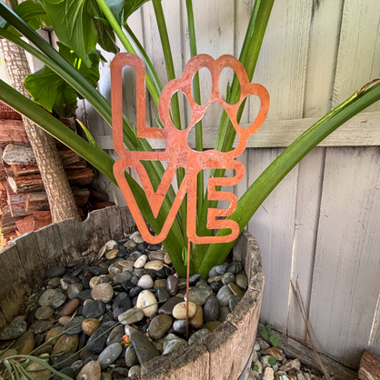 Rusty Love Pawprint Stick